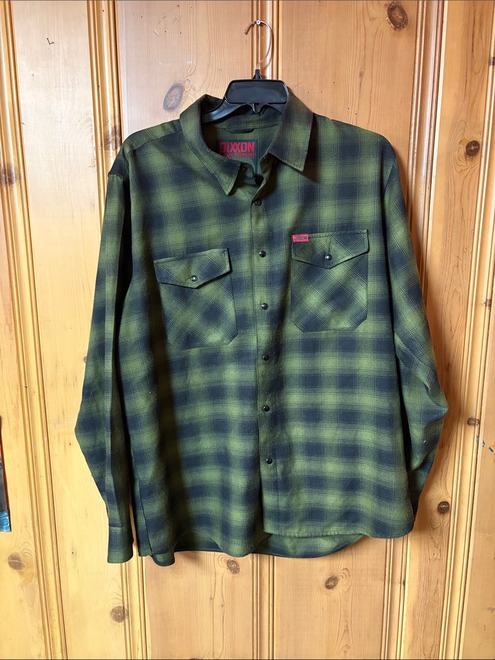 Dixon Green & Black Plaid Button-Up Shirt Lone Wolf 2X